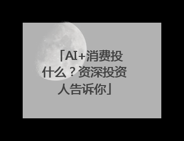 AI+消费投什么？资深投资人告诉你